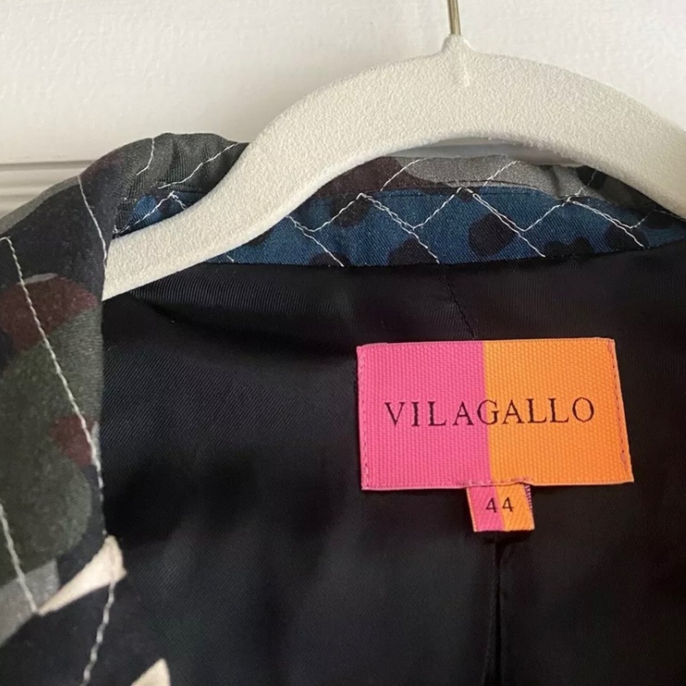 Vilagallo Patchwork Quilted Blazer Jacket Coat Si… - image 3